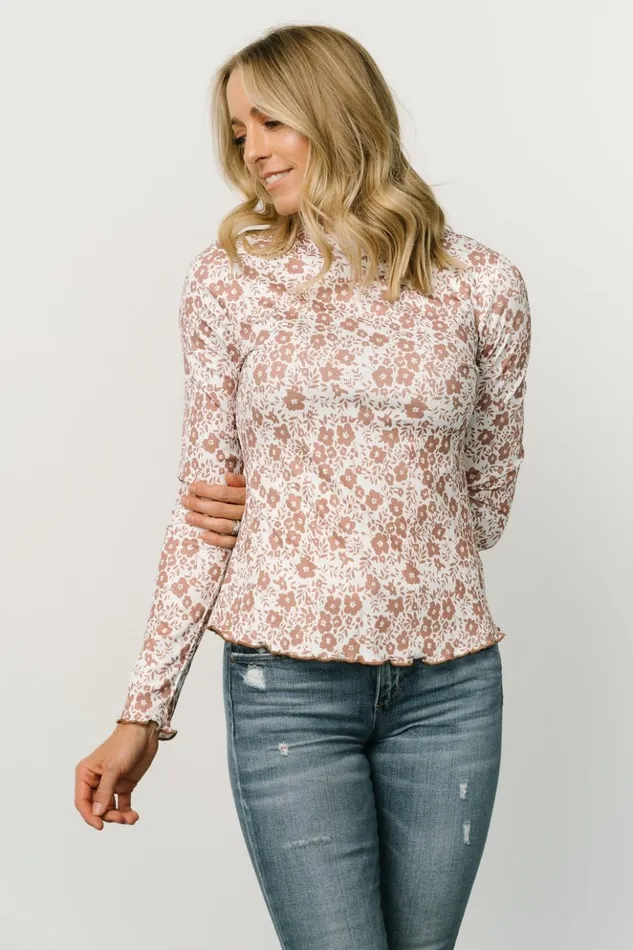Baltic Born Blouses and Shirts Gale Ribbed Top Mocha White 8211 Women Baltic Born Blouses and Shirts Gale Ribbed Top Mocha White 8211 Women