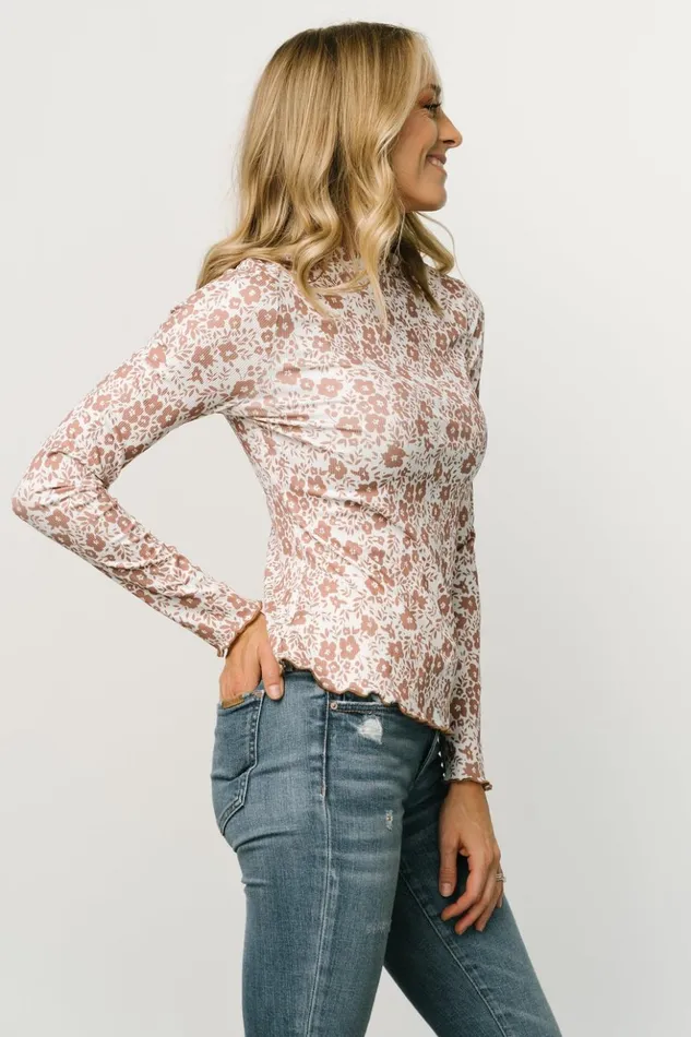 Baltic Born Blouses and Shirts Gale Ribbed Top Mocha White 8211 Women Baltic Born Blouses and Shirts Gale Ribbed Top Mocha White 8211 Women