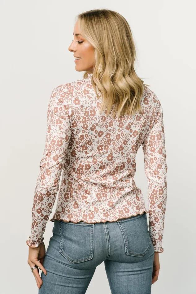 Baltic Born Blouses and Shirts Gale Ribbed Top Mocha White 8211 Women Baltic Born Blouses and Shirts Gale Ribbed Top Mocha White 8211 Women