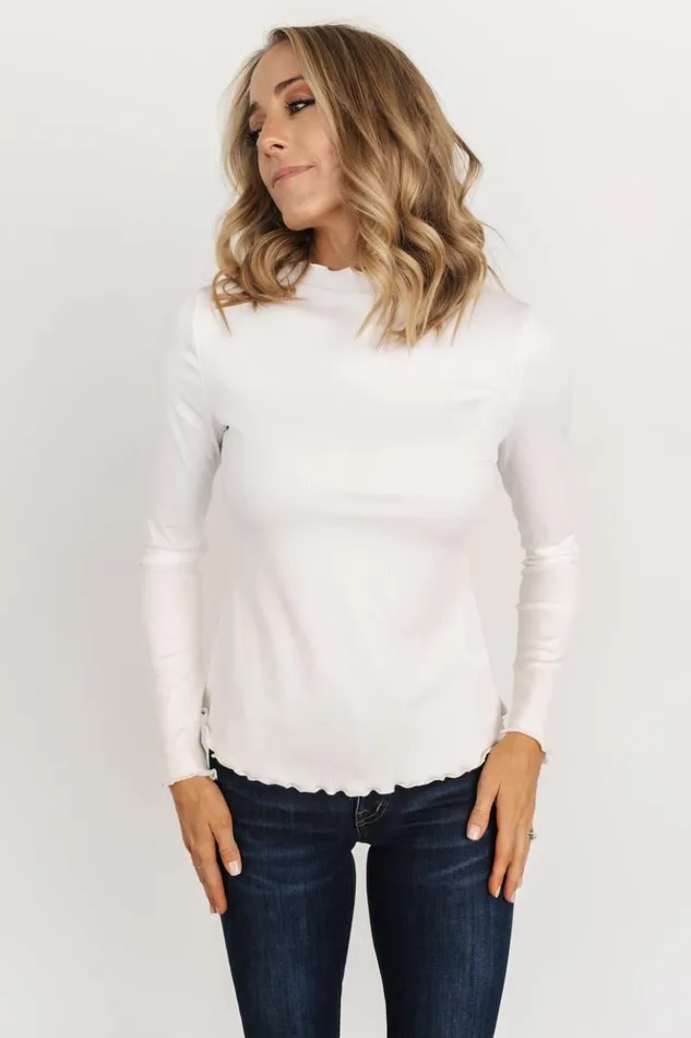 Baltic Born Blouses and Shirts Gale Ribbed Top Off White 8211 Women