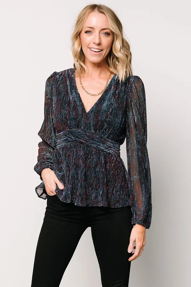 Baltic Born Blouses and Shirts Genesis Shimmer Top Blue Red 8211 Women