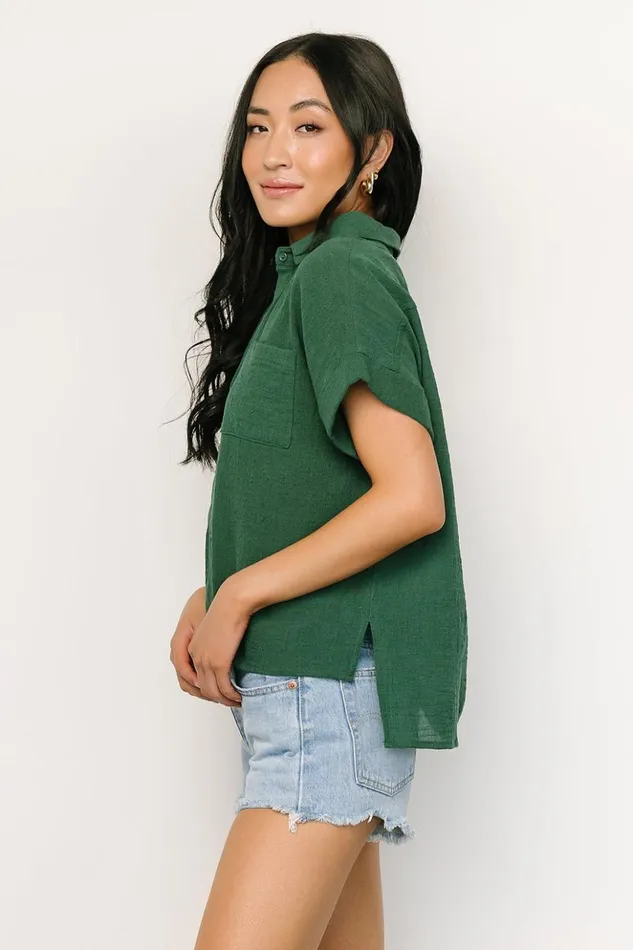 Baltic Born Blouses and Shirts Hammond Short Sleeve Top Dark Green 8211 Women Baltic Born Blouses and Shirts Hammond Short Sleeve Top Dark Green 8211 Women