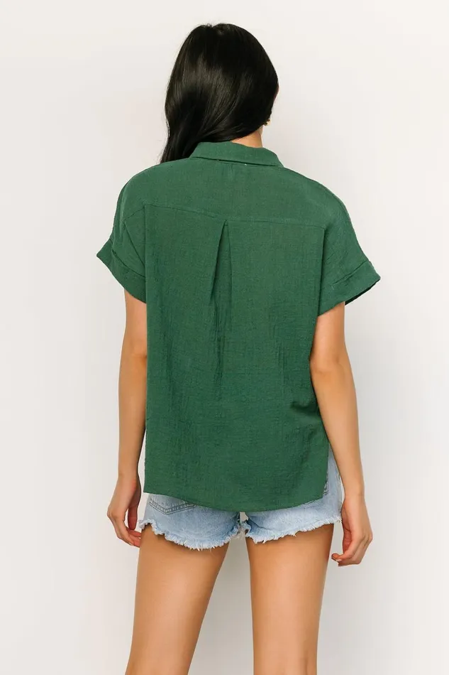 Baltic Born Blouses and Shirts Hammond Short Sleeve Top Dark Green 8211 Women Baltic Born Blouses and Shirts Hammond Short Sleeve Top Dark Green 8211 Women
