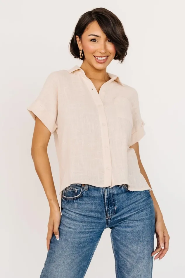 Baltic Born Blouses and Shirts Hammond Short Sleeve Top Natural 8211 Women Baltic Born Blouses and Shirts Hammond Short Sleeve Top Natural 8211 Women