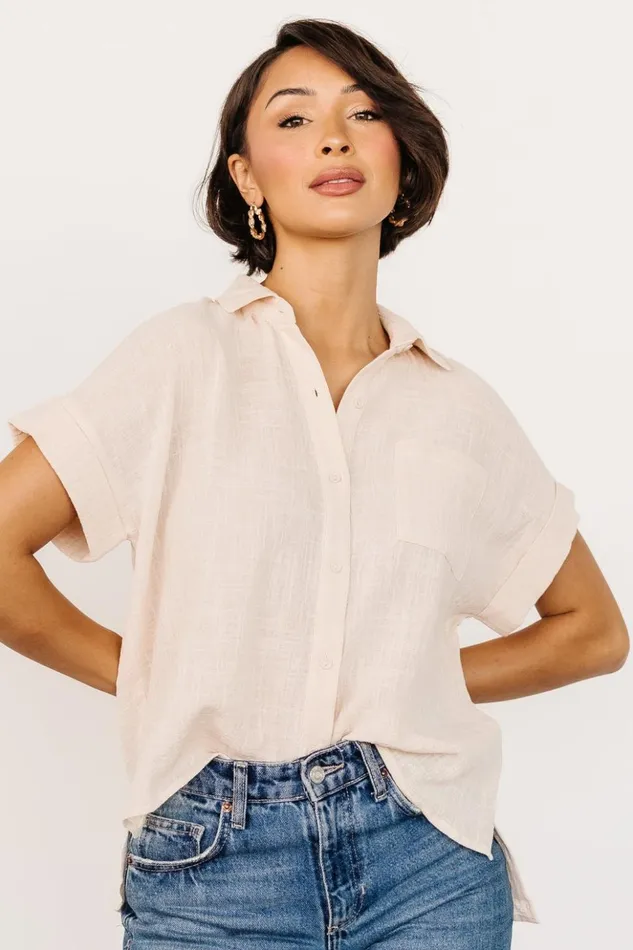 Baltic Born Blouses and Shirts Hammond Short Sleeve Top Natural 8211 Women Baltic Born Blouses and Shirts Hammond Short Sleeve Top Natural 8211 Women
