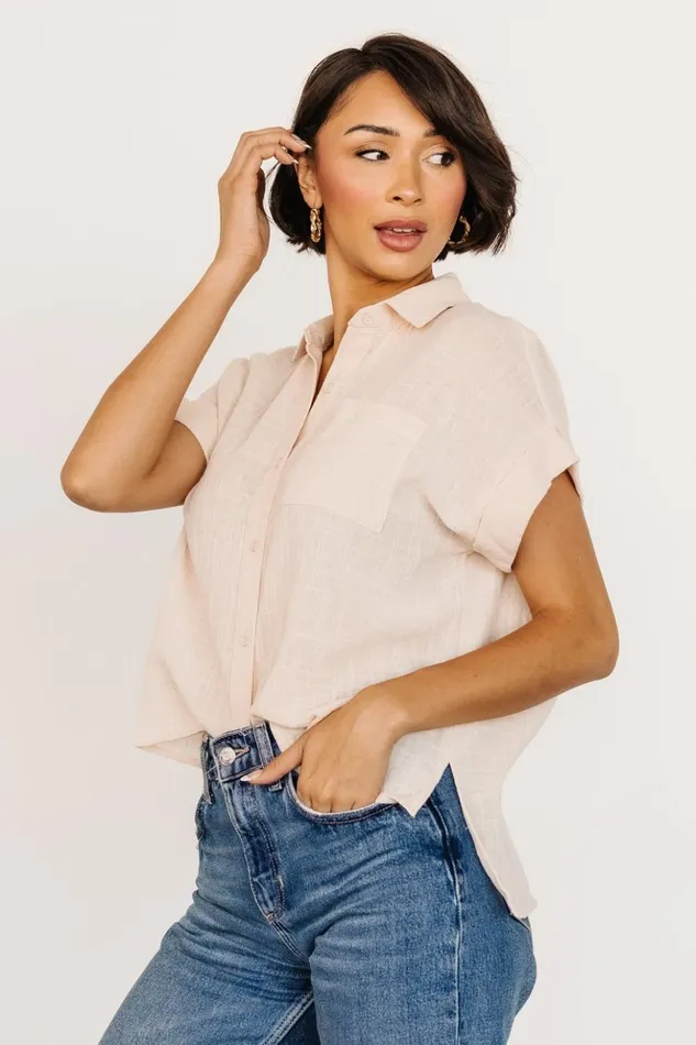 Baltic Born Blouses and Shirts Hammond Short Sleeve Top Natural 8211 Women Baltic Born Blouses and Shirts Hammond Short Sleeve Top Natural 8211 Women