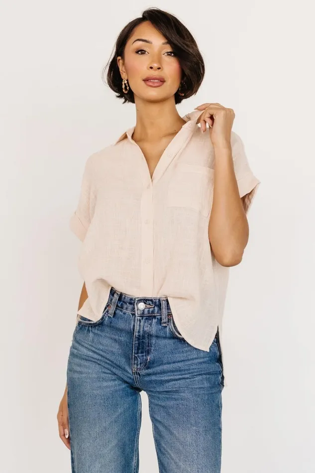 Baltic Born Blouses and Shirts Hammond Short Sleeve Top Natural 8211 Women Baltic Born Blouses and Shirts Hammond Short Sleeve Top Natural 8211 Women