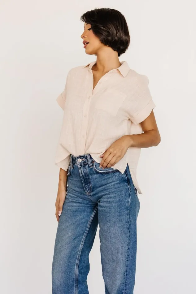 Baltic Born Blouses and Shirts Hammond Short Sleeve Top Natural 8211 Women Baltic Born Blouses and Shirts Hammond Short Sleeve Top Natural 8211 Women