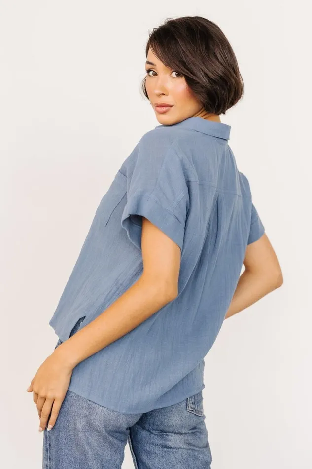 Baltic Born Blouses and Shirts Hammond Short Sleeve Top Slate Blue 8211 Women Baltic Born Blouses and Shirts Hammond Short Sleeve Top Slate Blue 8211 Women