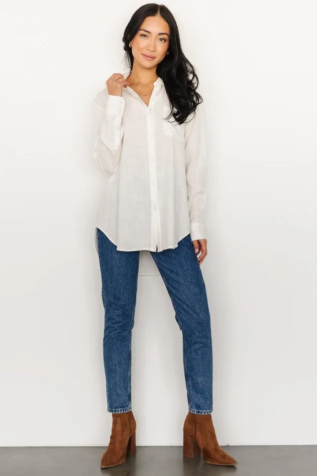 Baltic Born Blouses and Shirts Harlan Linen Button Down Top Off White 8211 Women Baltic Born Blouses and Shirts Harlan Linen Button Down Top Off White 8211 Women