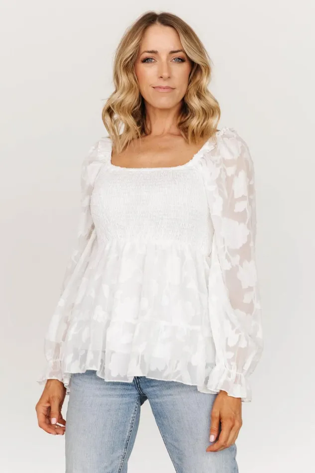 Baltic Born Blouses and Shirts Ines Smocked Top White 8211 Women