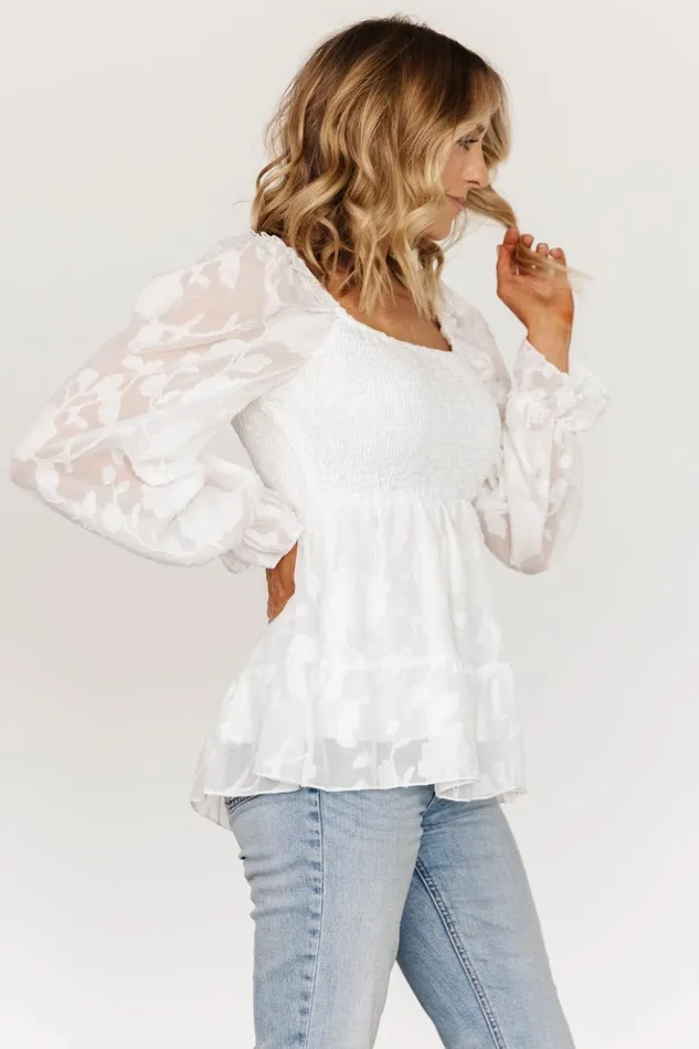 Baltic Born Blouses and Shirts Ines Smocked Top White 8211 Women Baltic Born Blouses and Shirts Ines Smocked Top White 8211 Women