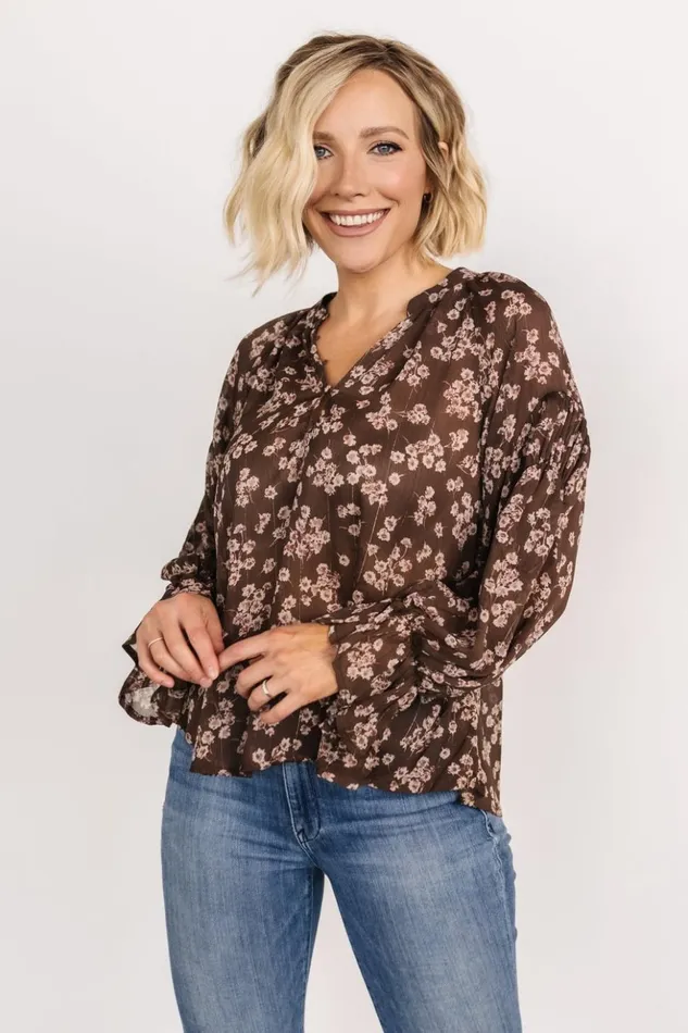 Baltic Born Blouses and Shirts Jasper Blouse Brown Floral 8211 Women