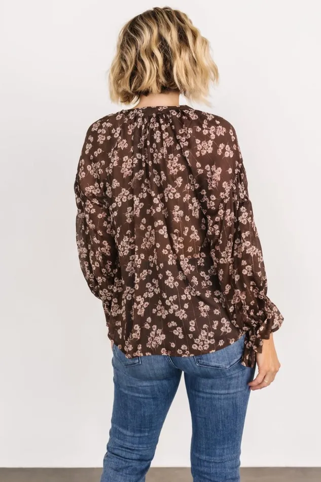 Baltic Born Blouses and Shirts Jasper Blouse Brown Floral 8211 Women Baltic Born Blouses and Shirts Jasper Blouse Brown Floral 8211 Women