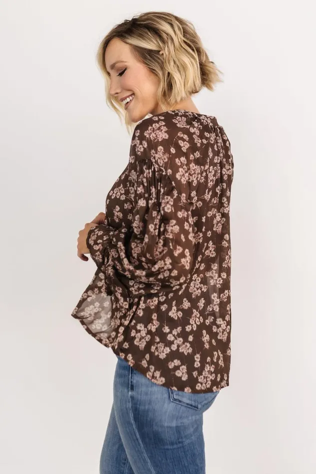 Baltic Born Blouses and Shirts Jasper Blouse Brown Floral 8211 Women Baltic Born Blouses and Shirts Jasper Blouse Brown Floral 8211 Women