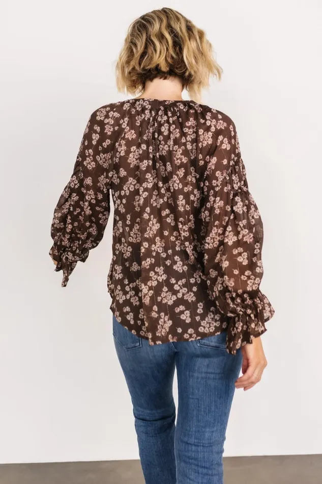 Baltic Born Blouses and Shirts Jasper Blouse Brown Floral 8211 Women Baltic Born Blouses and Shirts Jasper Blouse Brown Floral 8211 Women