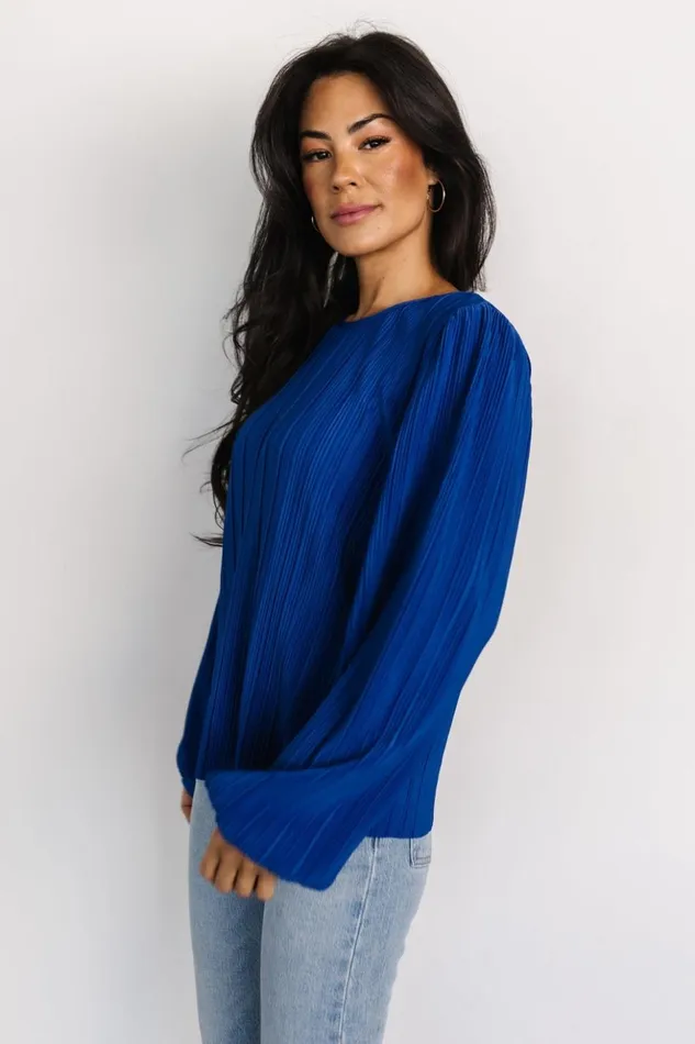 Baltic Born Blouses and Shirts Jewel Pleated Top Cobalt 8211 Women Baltic Born Blouses and Shirts Jewel Pleated Top Cobalt 8211 Women