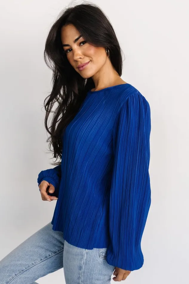 Baltic Born Blouses and Shirts Jewel Pleated Top Cobalt 8211 Women Baltic Born Blouses and Shirts Jewel Pleated Top Cobalt 8211 Women