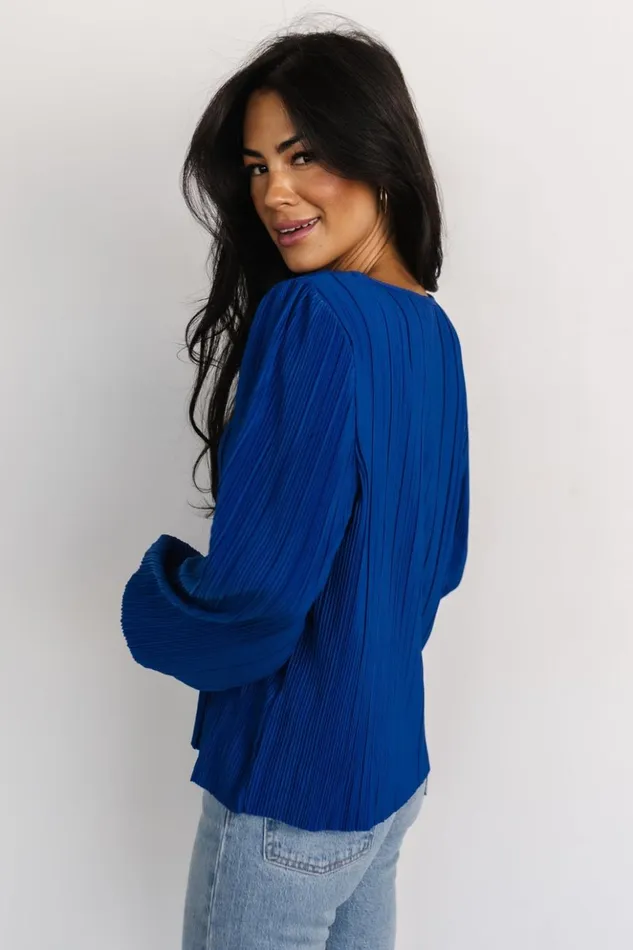 Baltic Born Blouses and Shirts Jewel Pleated Top Cobalt 8211 Women Baltic Born Blouses and Shirts Jewel Pleated Top Cobalt 8211 Women