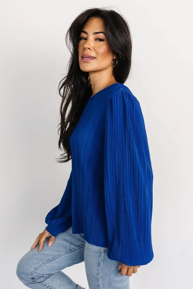 Baltic Born Blouses and Shirts Jewel Pleated Top Cobalt 8211 Women Baltic Born Blouses and Shirts Jewel Pleated Top Cobalt 8211 Women