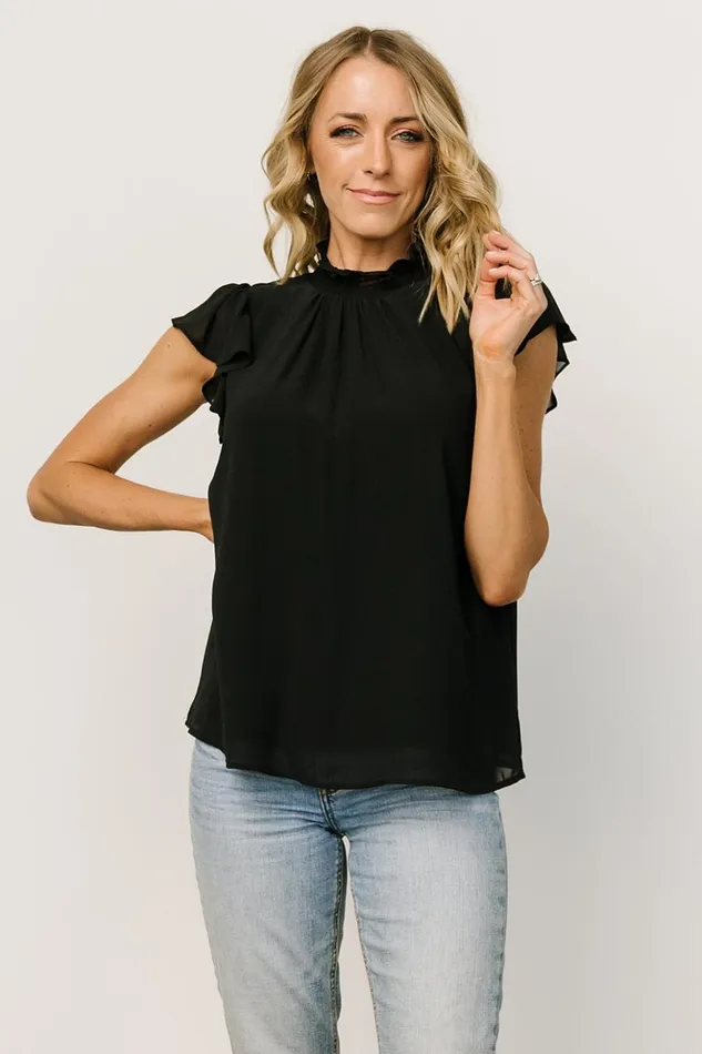 Baltic Born Blouses and Shirts Leah Mock Neck Top Black 8211 Women Baltic Born Blouses and Shirts Leah Mock Neck Top Black 8211 Women