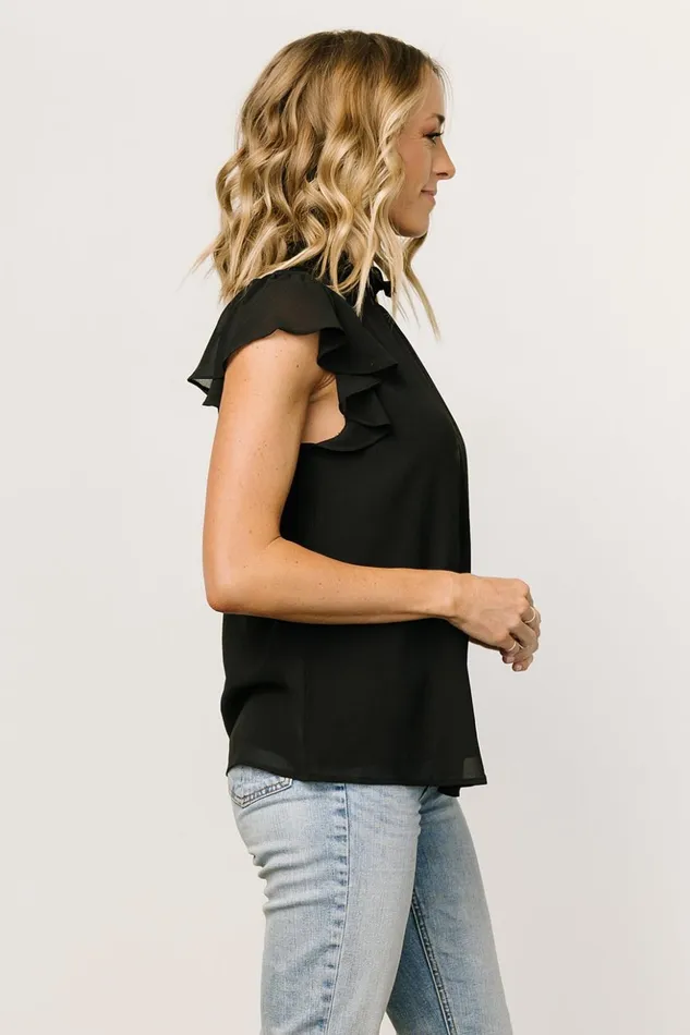 Baltic Born Blouses and Shirts Leah Mock Neck Top Black 8211 Women Baltic Born Blouses and Shirts Leah Mock Neck Top Black 8211 Women