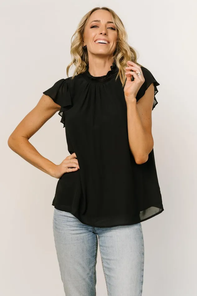 Baltic Born Blouses and Shirts Leah Mock Neck Top Black 8211 Women Baltic Born Blouses and Shirts Leah Mock Neck Top Black 8211 Women