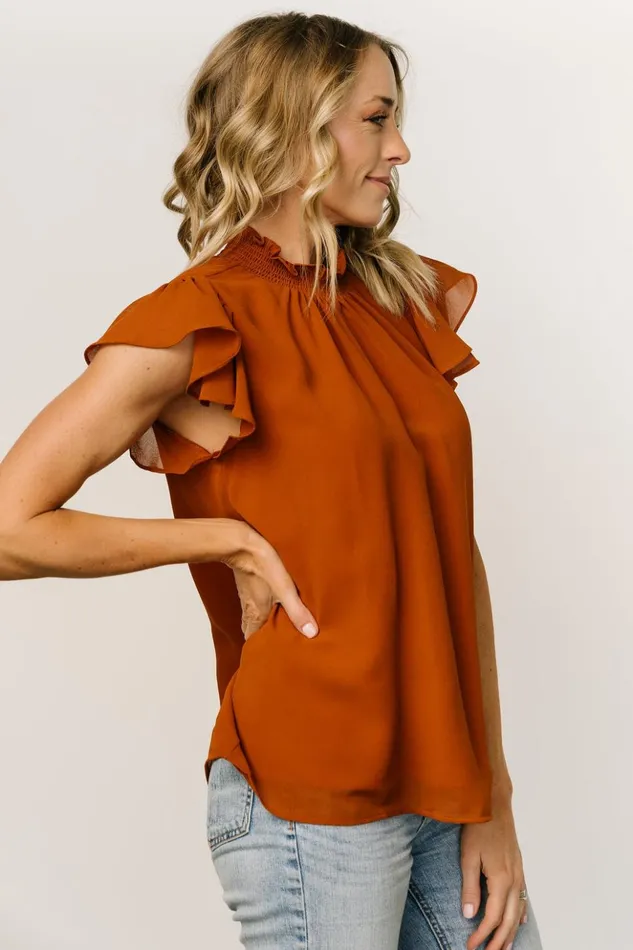 Baltic Born Blouses and Shirts Leah Mock Neck Top Spice 8211 Women Baltic Born Blouses and Shirts Leah Mock Neck Top Spice 8211 Women