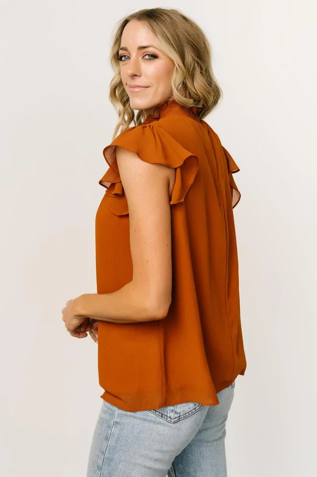 Baltic Born Blouses and Shirts Leah Mock Neck Top Spice 8211 Women Baltic Born Blouses and Shirts Leah Mock Neck Top Spice 8211 Women