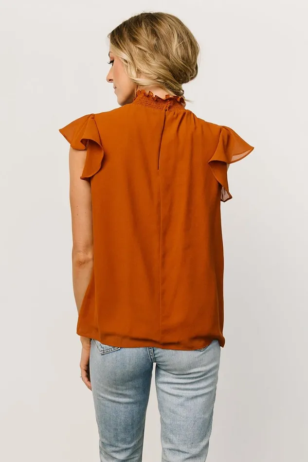 Baltic Born Blouses and Shirts Leah Mock Neck Top Spice 8211 Women Baltic Born Blouses and Shirts Leah Mock Neck Top Spice 8211 Women