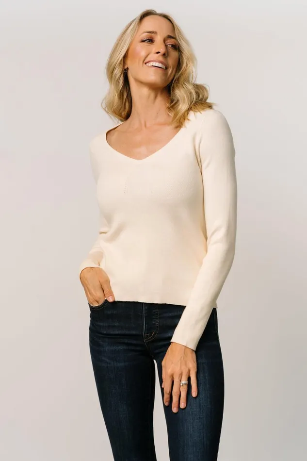 Baltic Born Blouses and Shirts Lewis Knit Sweater Top Cream 8211 Women