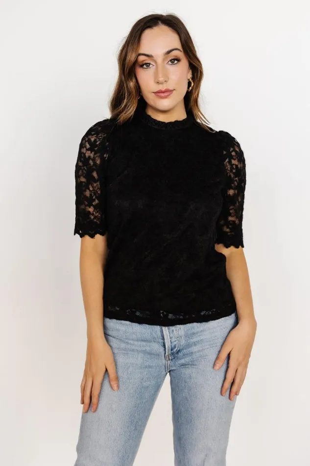 Baltic Born Blouses and Shirts Lottie Lace Top Black 8211 Women