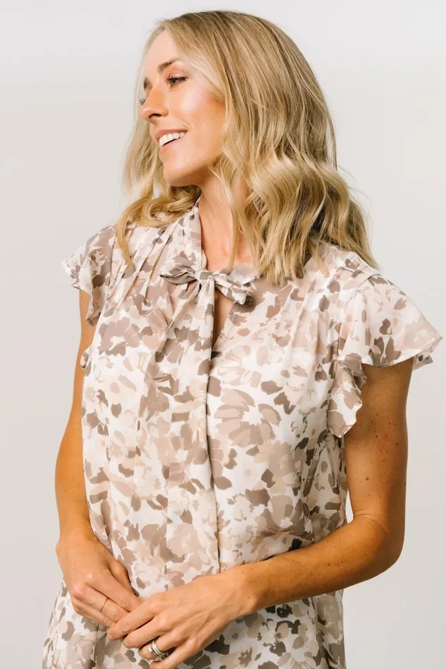 Baltic Born Blouses and Shirts Niall Tie Top Off White Taupe 8211 Women Baltic Born Blouses and Shirts Niall Tie Top Off White Taupe 8211 Women