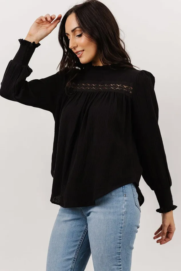 Baltic Born Blouses and Shirts Revere Lace Top Black 8211 Women Baltic Born Blouses and Shirts Revere Lace Top Black 8211 Women