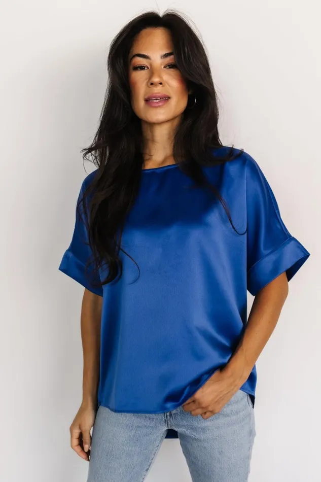 Baltic Born Blouses and Shirts Rory Satin Top Cobalt 8211 Women