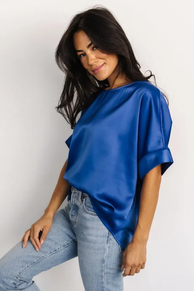 Baltic Born Blouses and Shirts Rory Satin Top Cobalt 8211 Women Baltic Born Blouses and Shirts Rory Satin Top Cobalt 8211 Women