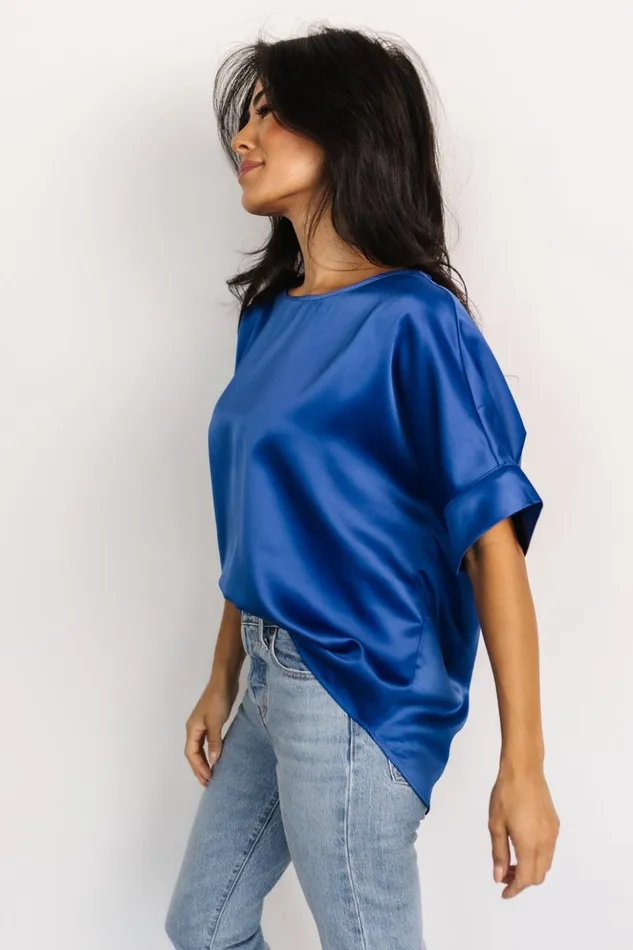 Baltic Born Blouses and Shirts Rory Satin Top Cobalt 8211 Women Baltic Born Blouses and Shirts Rory Satin Top Cobalt 8211 Women
