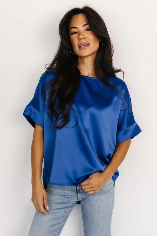 Baltic Born Blouses and Shirts Rory Satin Top Cobalt 8211 Women Baltic Born Blouses and Shirts Rory Satin Top Cobalt 8211 Women