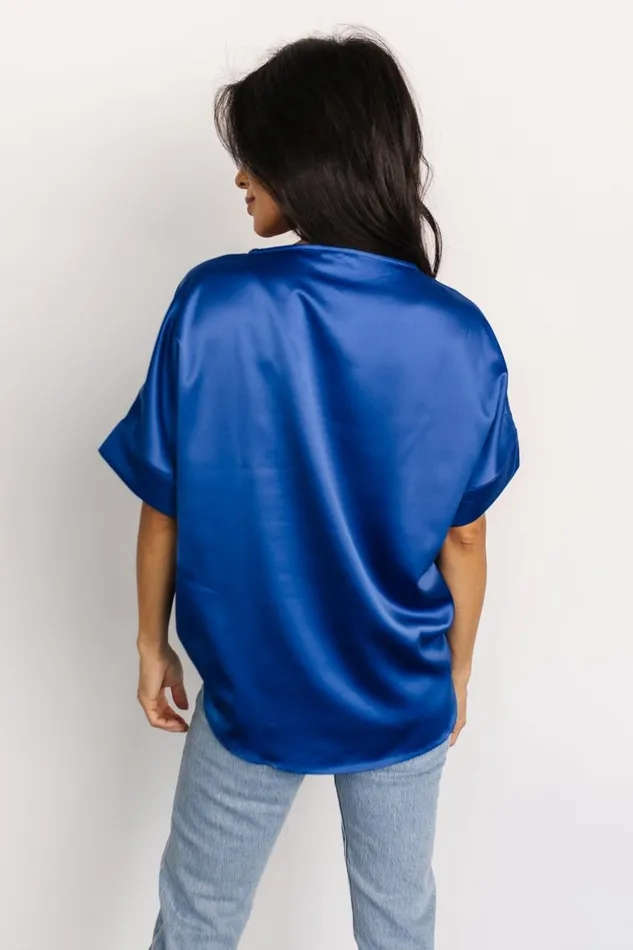 Baltic Born Blouses and Shirts Rory Satin Top Cobalt 8211 Women Baltic Born Blouses and Shirts Rory Satin Top Cobalt 8211 Women