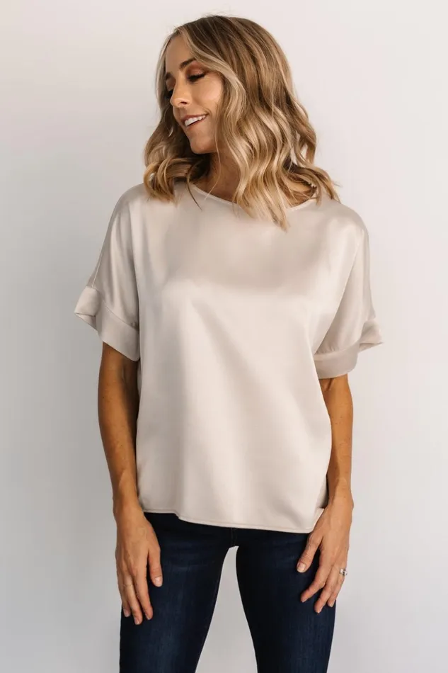 Baltic Born Blouses and Shirts Rory Satin Top Pearl 8211 Women Baltic Born Blouses and Shirts Rory Satin Top Pearl 8211 Women