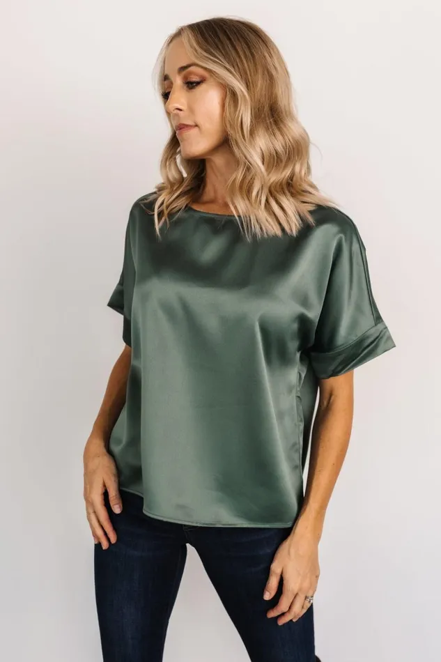 Baltic Born Blouses and Shirts Rory Satin Top Winter Green 8211 Women Baltic Born Blouses and Shirts Rory Satin Top Winter Green 8211 Women