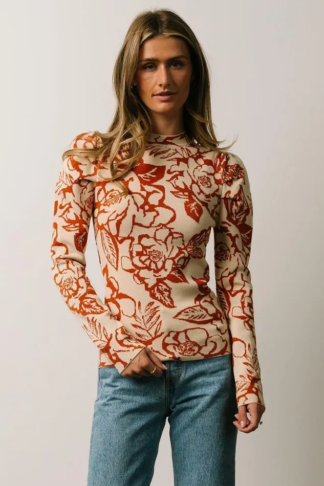 Baltic Born Blouses and Shirts Sebastian Sweater Rust Multi 8211 Women