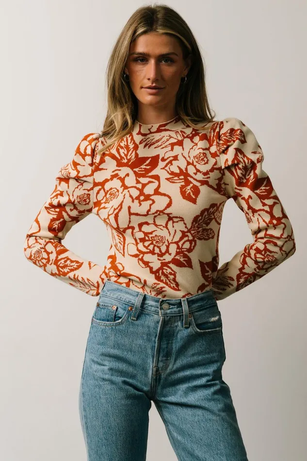 Baltic Born Blouses and Shirts Sebastian Sweater Rust Multi 8211 Women Baltic Born Blouses and Shirts Sebastian Sweater Rust Multi 8211 Women