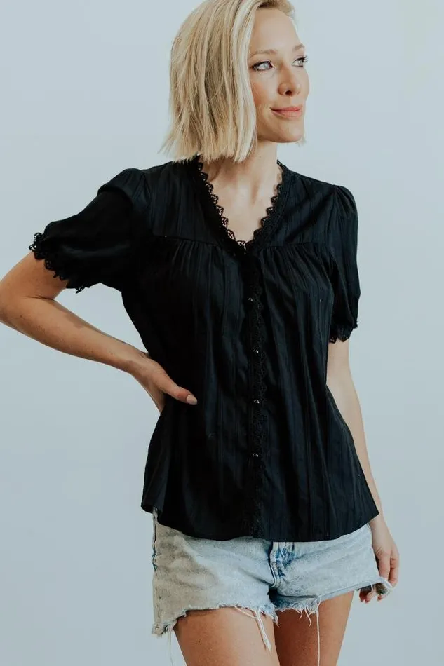 Baltic Born Blouses and Shirts Sloane Button Top Black 8211 Women Baltic Born Blouses and Shirts Sloane Button Top Black 8211 Women