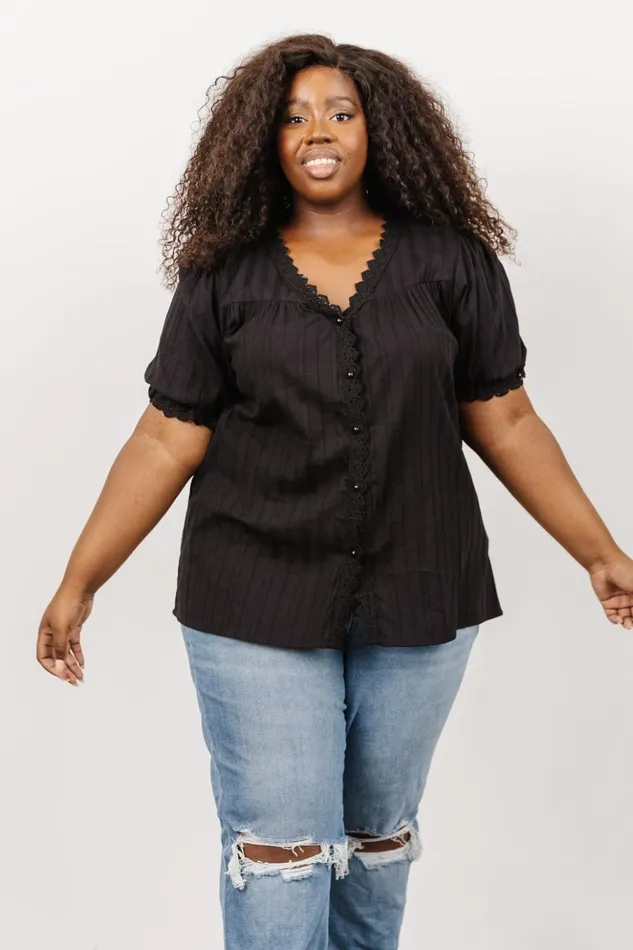 Baltic Born Blouses and Shirts Sloane Button Top Black 8211 Women Baltic Born Blouses and Shirts Sloane Button Top Black 8211 Women