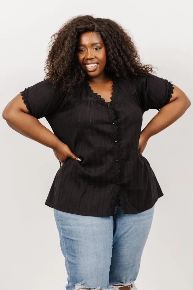 Baltic Born Blouses and Shirts Sloane Button Top Black 8211 Women Baltic Born Blouses and Shirts Sloane Button Top Black 8211 Women