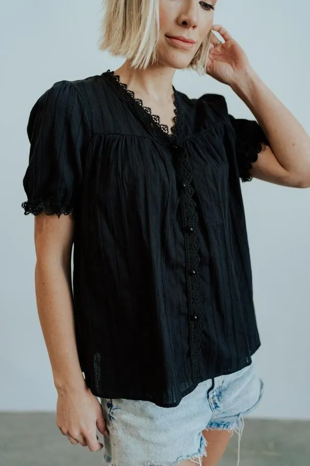 Baltic Born Blouses and Shirts Sloane Button Top Black 8211 Women Baltic Born Blouses and Shirts Sloane Button Top Black 8211 Women