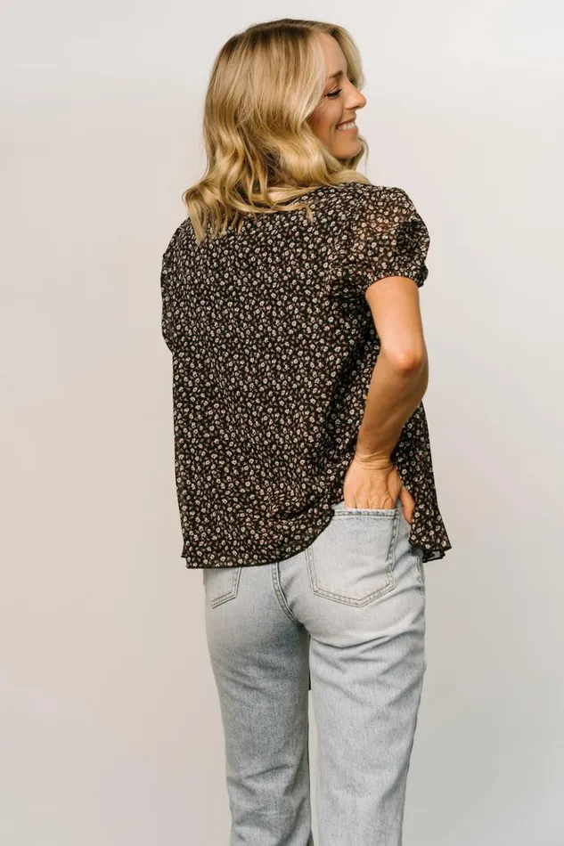 Baltic Born Blouses and Shirts Susan Pleated Top Black Floral 8211 Women Baltic Born Blouses and Shirts Susan Pleated Top Black Floral 8211 Women