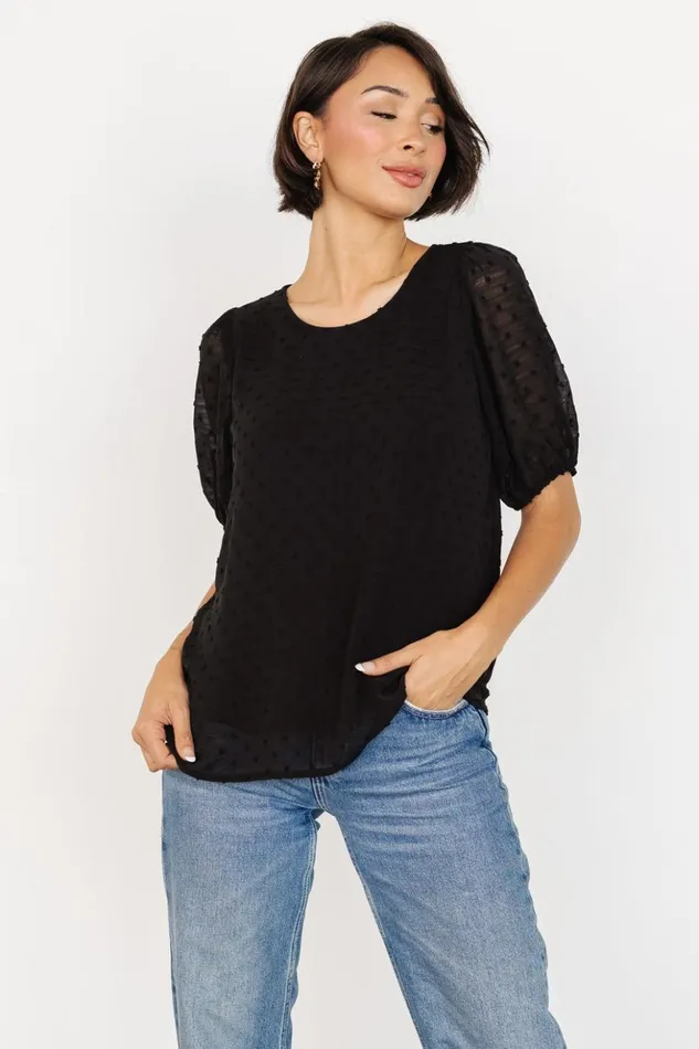 Baltic Born Blouses and Shirts Tawnie Swiss Dot Top Black 8211 Women