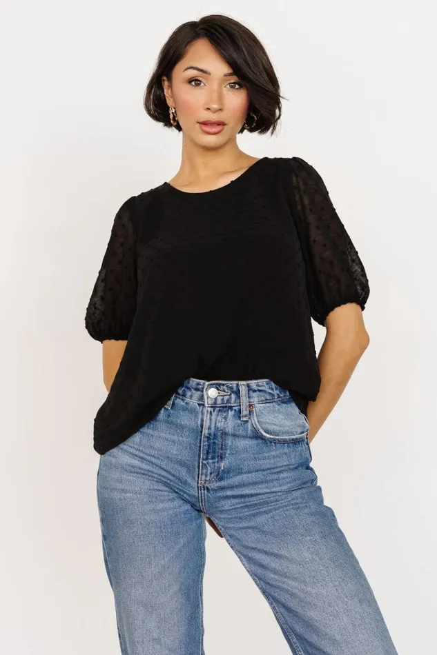Baltic Born Blouses and Shirts Tawnie Swiss Dot Top Black 8211 Women Baltic Born Blouses and Shirts Tawnie Swiss Dot Top Black 8211 Women